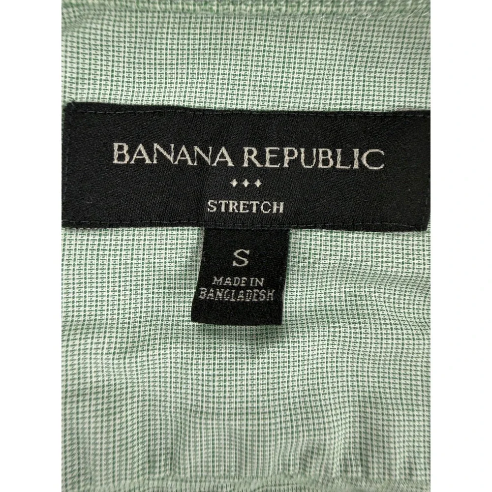 Banana Republic Shirt Mens Small‎ Green Short Sleeve Stretch Button Down Utility